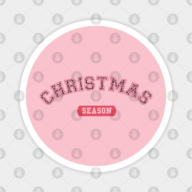 Christmas Season Pink Leopard Pattern Retro Magnet by JDVNart